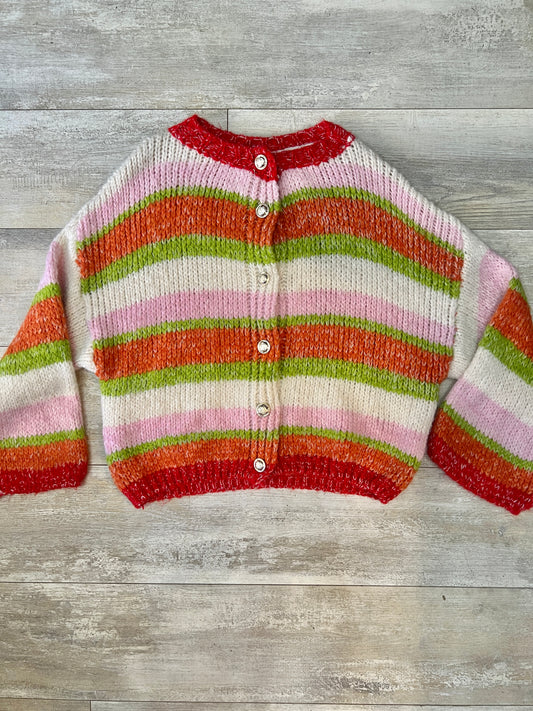 Womens Stripy Chunky Knit Jumper