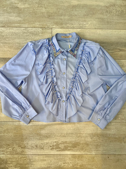 Blue Diamanté Shirt