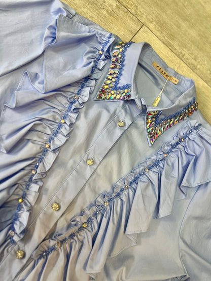 Blue Diamanté Shirt