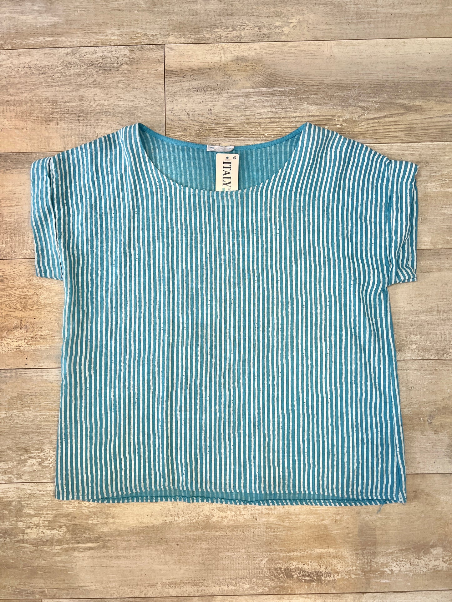 Womens Striped Italian linen T-shirt