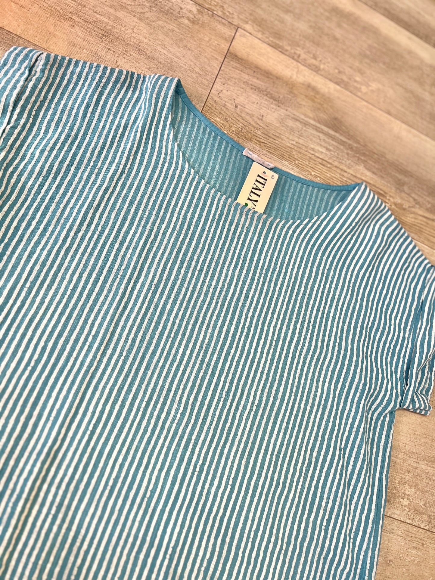 Womens Striped Italian linen T-shirt