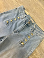 Womens Button Pocket Denim Jeans