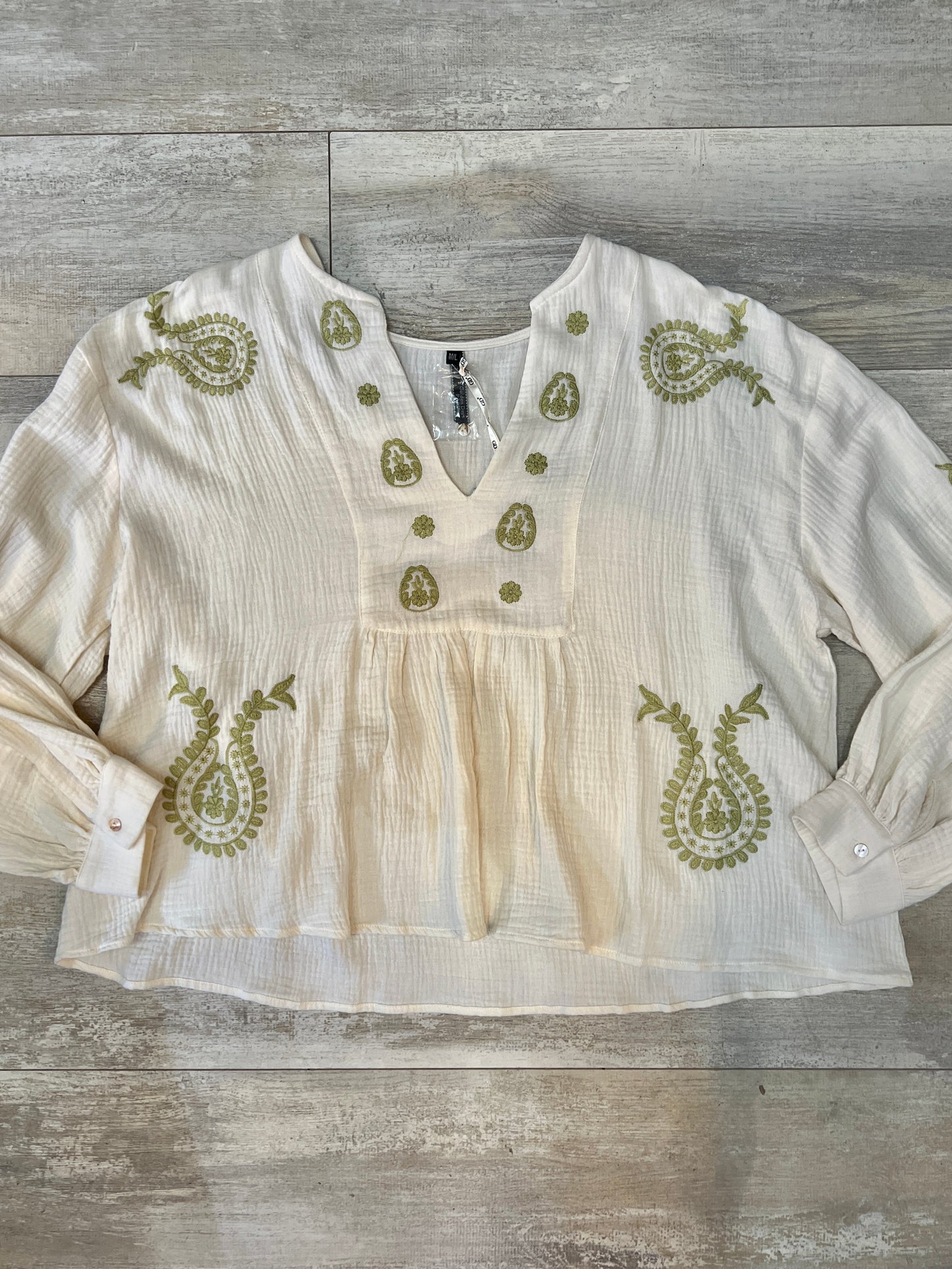 Floaty Embroiled V Neck Blouse